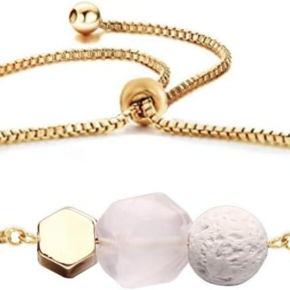 Essential Oil Diffuser Bracelets, 14K Gold Link Bracelets for Women, Birthday Gi - Picture 1 of 6
